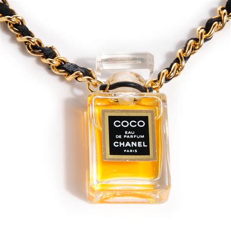 chanel necklace perfume bottle.